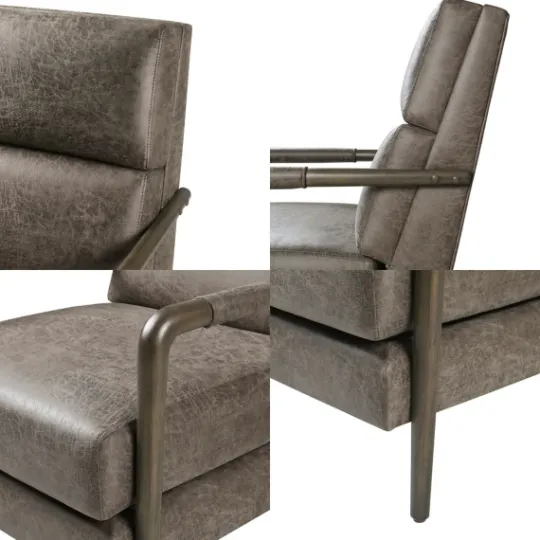 Kirkland's Home Textured Faux Leather Accent Chair- Accent Chairs