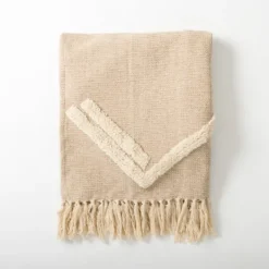 Kirkland's Home Textured Indi Throw With Tassels- Blankets & Throws