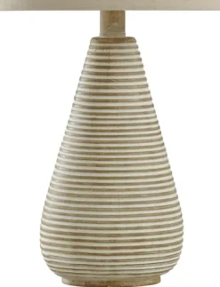 Kirkland's Home Textured Stripe Accent Table Lamp- Table Lamps