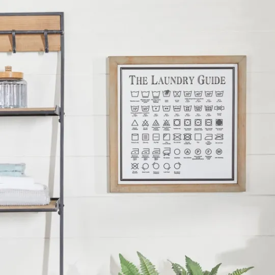 Kirkland's Home The Laundry Guide Embossed Framed Wall Plaque- Wall Quotes & Signs