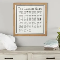 Kirkland's Home The Laundry Guide Embossed Framed Wall Plaque- Wall Quotes & Signs