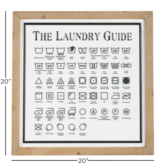 Kirkland's Home The Laundry Guide Embossed Framed Wall Plaque- Wall Quotes & Signs