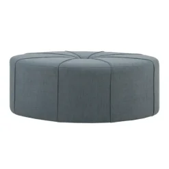 Kirkland's Home Thick Welting Center Button Oval Ottoman- Benches & Ottomans