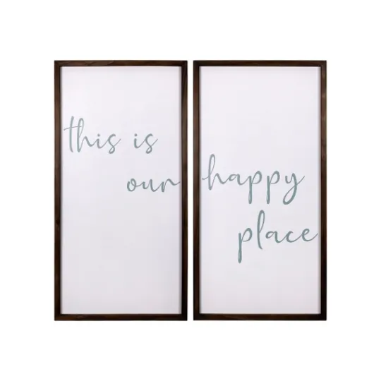 Kirkland's Home This Is Our Happy Place Wall Plaques, Set Of 2- Wall Quotes & Signs