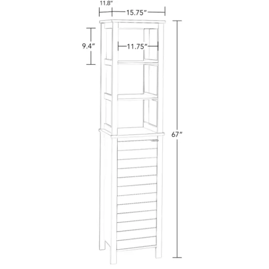 Kirkland's Home 3-Tier Linen Cabinet- Bathroom Furniture