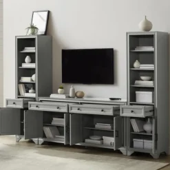 Kirkland's Home Tillie Gray Modular 3-Pc. Entertainment Set- Tv Stands & Media Consoles