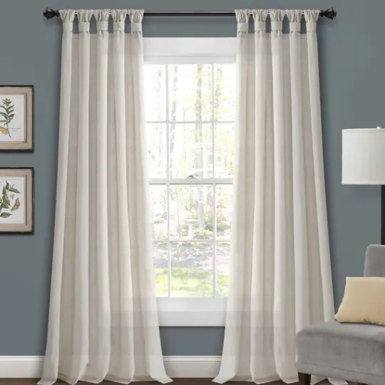 Kirkland's Home Top Knotted Burlap Curtain Panel Set, 95 In.- Curtains & Drapes