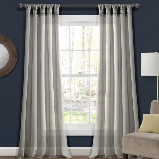 Kirkland's Home Top Knotted Burlap Curtain Panel Set, 84 In.- Curtains & Drapes