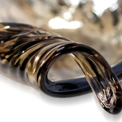 Kirkland's Home Tortoise Shell Folded Edges Murano Glass Bowl- Decorative Bowls & Jars