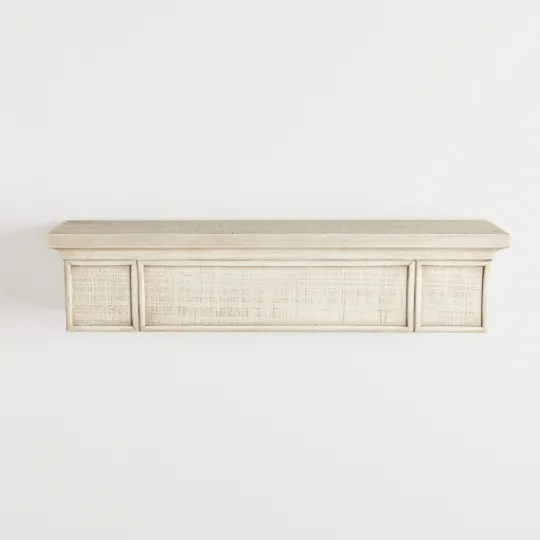 Kirkland's Home Traditional Whitewashed Wood Wall Shelf- Shelves