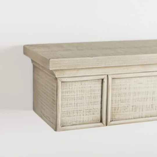 Kirkland's Home Traditional Whitewashed Wood Wall Shelf- Shelves
