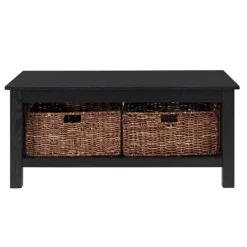 Kirkland's Home Traditional Wooden Basket Coffee Table- Coffee Tables