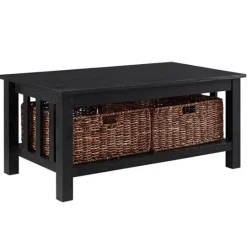 Kirkland's Home Traditional Wooden Basket Coffee Table- Coffee Tables