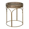 Kirkland's Home Tray Top Wood And Gold Metal Accent Table- Accent & End Tables