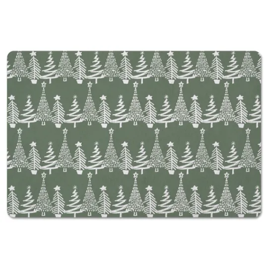 Kirkland's Home Tree Pattern Christmas Kitchen Mat- Kitchen & Floor Mats