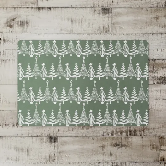 Kirkland's Home Tree Pattern Christmas Kitchen Mat- Kitchen & Floor Mats