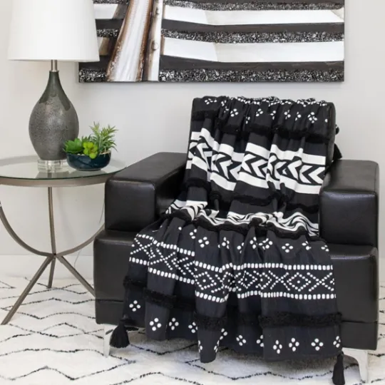 Kirkland's Home Tribal Tufted Stripe Throw- Blankets & Throws