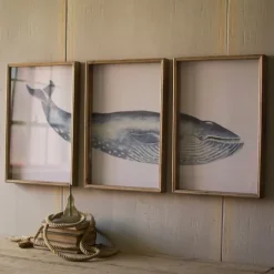 Kirkland's Home Triptych Whale Framed Art Prints, Set Of 3- Framed Art