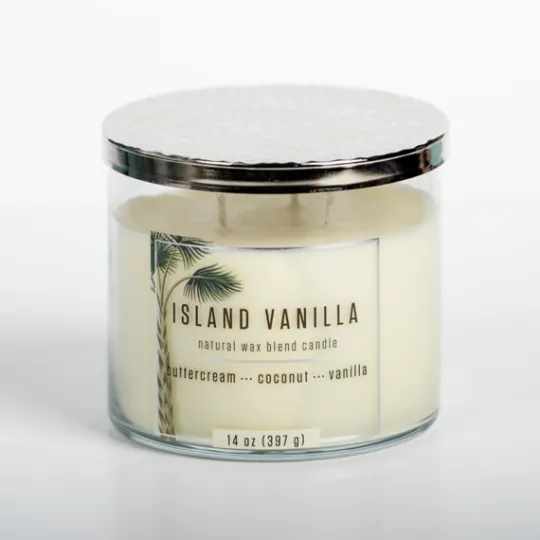 Kirkland's Home Tropical Island Vanilla Triple Wick Jar Candle- Candles