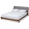 Kirkland's Home Tufted And Natural Walnut King Platform Bed- Beds & Headboards