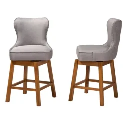 Kirkland's Home Tufted Back Swivel Counter Stools, Set Of 2- Bar Stools & Counter Height Stools