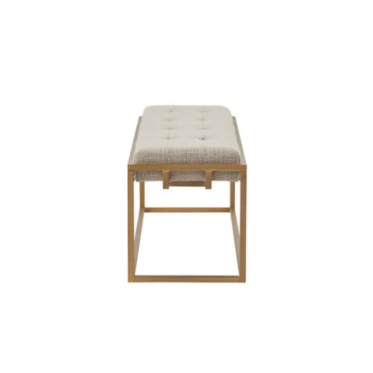 Kirkland's Home Tufted Bronze Metal Bench- Benches & Ottomans