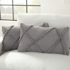 Kirkland's Home Tufted Diamond Lumbar Pillows, Set Of 2- Pillows