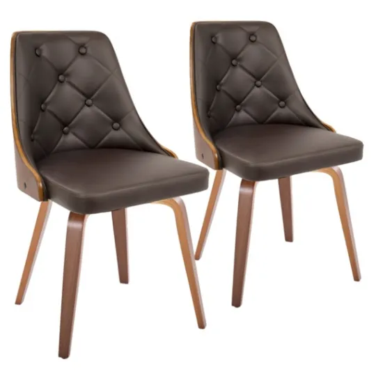 Kirkland's Home Tufted Faux Leather Dining Chairs, Set Of 2- Dining Chairs