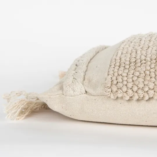 Kirkland's Home Tufted Macrame Tassels Lumbar Pillow- Pillows