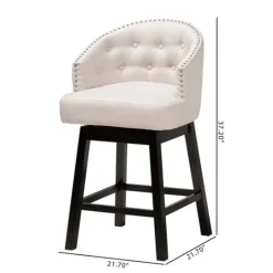 Kirkland's Home Tufted Seat Swivel Counter Stools, Set Of 2- Bar Stools & Counter Height Stools