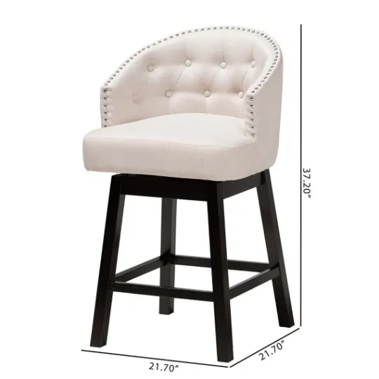 Kirkland's Home Tufted Seat Swivel Counter Stools, Set Of 2- Bar Stools & Counter Height Stools