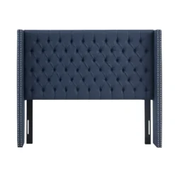 Kirkland's Home Tufted Upholstered Metal Leg Queen Headboard- Beds & Headboards
