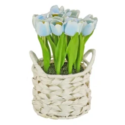 Kirkland's Home Tulip Arrangement In Basket- Arrangements & Greenery