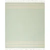 Kirkland's Home Turquoise And White Stripes Cotton Throw- Blankets & Throws