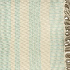 Kirkland's Home Turquoise And White Stripes Cotton Throw- Blankets & Throws