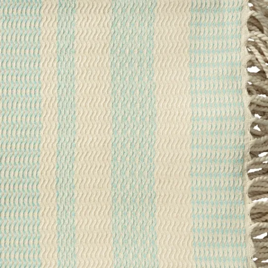 Kirkland's Home Turquoise And White Stripes Cotton Throw- Blankets & Throws
