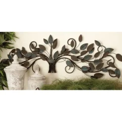 Kirkland's Home Turquoise Bronze Distressed Iron Vine Wall Plaque- Wall Plaques
