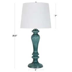 Kirkland's Home Turquoise Glass Table Lamps, Set Of 2- Table Lamps