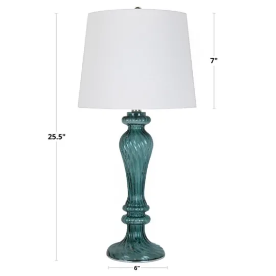 Kirkland's Home Turquoise Glass Table Lamps, Set Of 2- Table Lamps