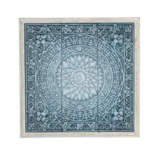 Kirkland's Home Turquoise Iron Floral Scrollwork Wall Plaque- Wall Plaques