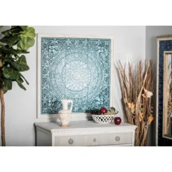 Kirkland's Home Turquoise Iron Floral Scrollwork Wall Plaque- Wall Plaques