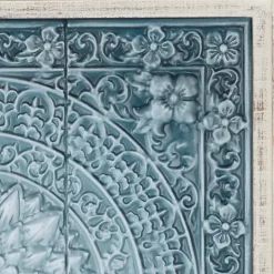 Kirkland's Home Turquoise Iron Floral Scrollwork Wall Plaque- Wall Plaques