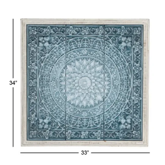 Kirkland's Home Turquoise Iron Floral Scrollwork Wall Plaque- Wall Plaques