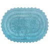 Kirkland's Home Turquoise Large Crochet Oval Bath Mat- Bathroom Rugs