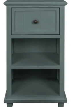 Kirkland's Home Turquoise Slim Wooden 2-Shelf Side Table- Accent & End Tables