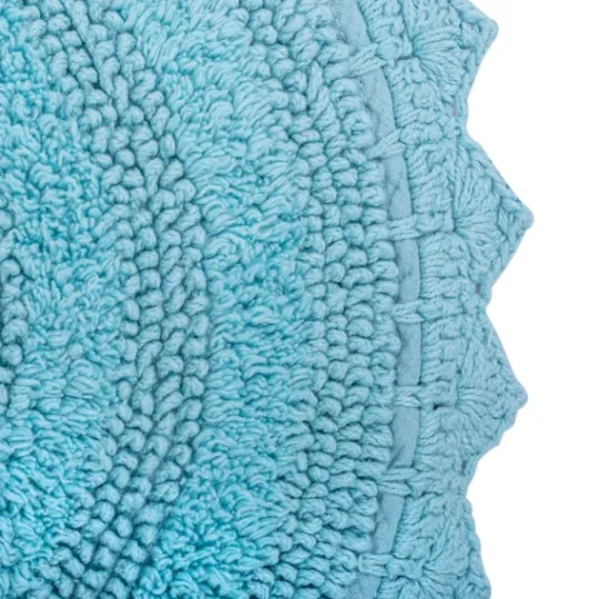 Kirkland's Home Turquoise Small Crochet Oval Bath Mat- Bathroom Rugs