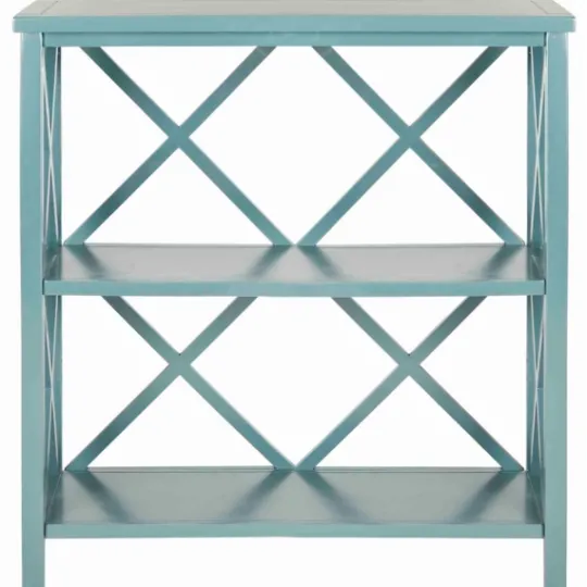 Kirkland's Home Turquoise Trellis Pine Wood Bookshelf- Bookshelves