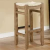 Kirkland's Home Twisted Seagrass And Wood Bar Stool- Bar Stools & Counter Height Stools