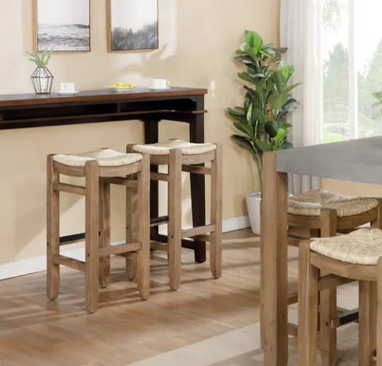 Kirkland's Home Twisted Seagrass And Wood Bar Stool- Bar Stools & Counter Height Stools