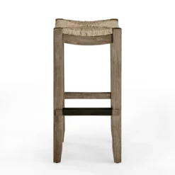 Kirkland's Home Twisted Seagrass And Wood Bar Stool- Bar Stools & Counter Height Stools
